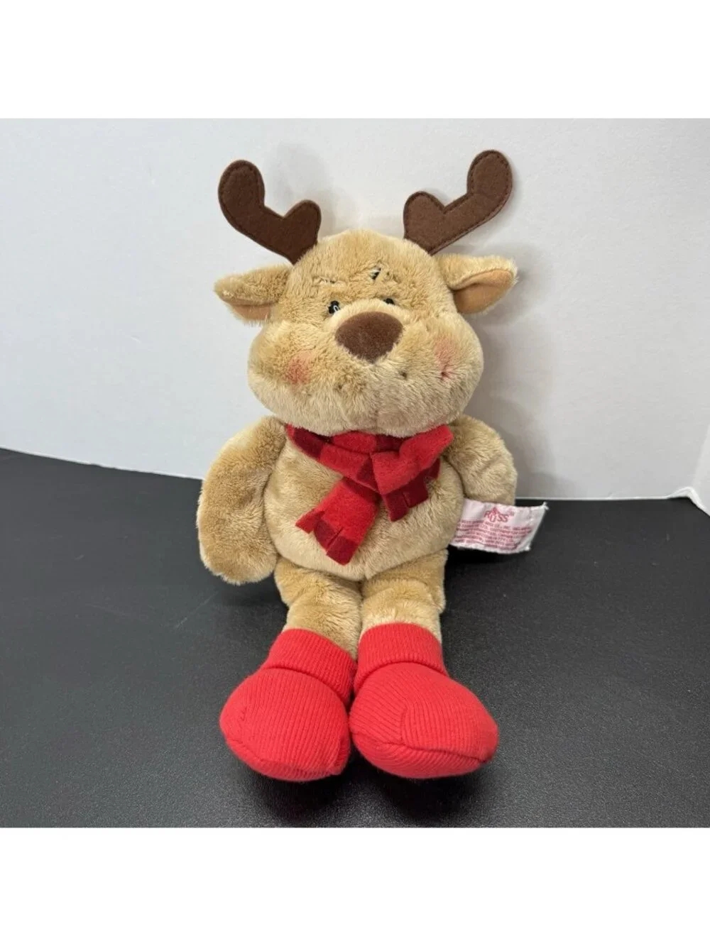 Russ Berrie Reindeer Brown Christmas Rosy Cheeks Cute Soft Plush 12”